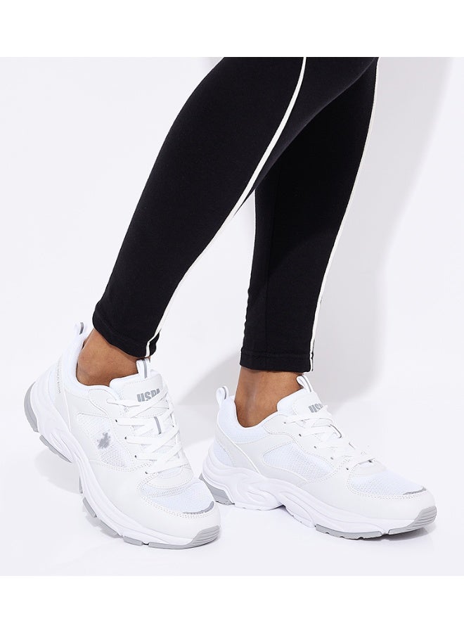 U.S. Polo Assn. Women’s SORLEY GLB 6FX Chunky Sole Sneakers - White & Gold - Image 5